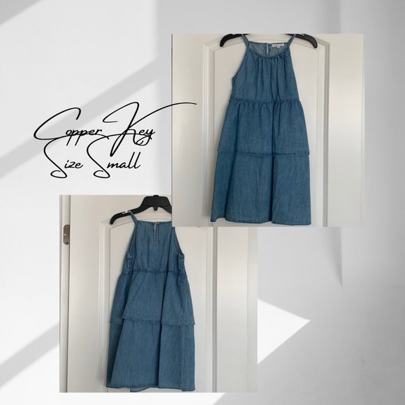 Copper Key Girls size Small Denim Sundress - Picture 1 of 1
